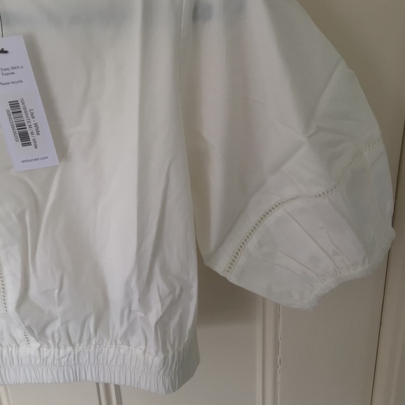 Amour Vert Lisa Crop Top 100% Organic Cotton Poplin White Eyelet Size Large, New - Picture 4 of 6